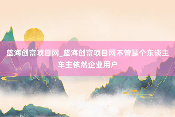 蓝海创富项目网_蓝海创富项目网不管是个东谈主车主依然企业用户